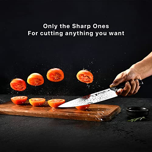 BRODARK Kitchen Knife Set with Block, Upgraded NSF Food Grade 15 PCS German Stainless Steel Professional Chef Knife Set with Knife Sharpener, Ultra Sharp Full Tang Knife Block Set, Best Gift